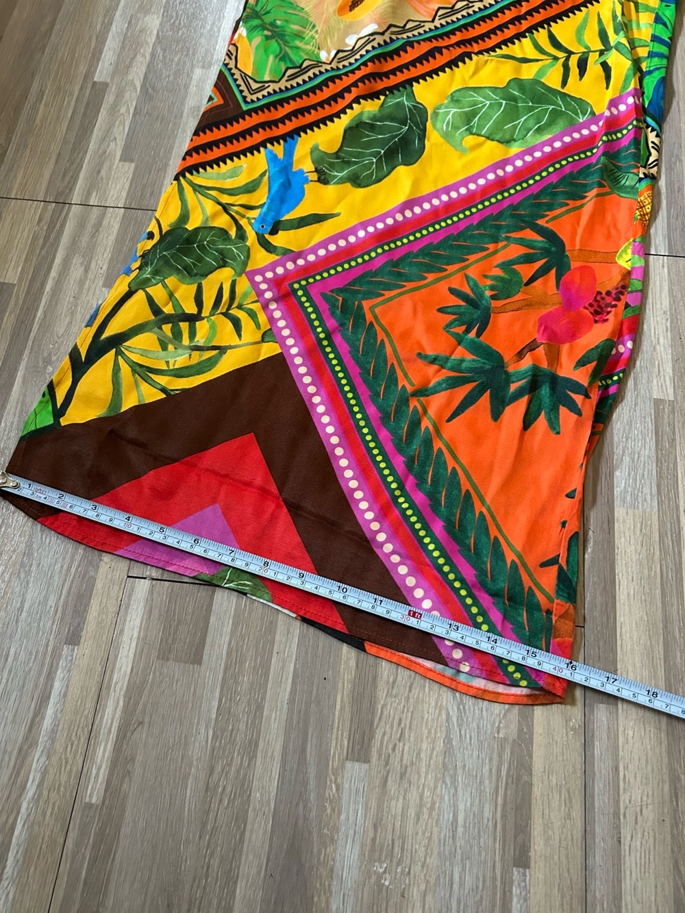 Farm Rio Mix Scarves Summer Pants Wide Leg Tropical Print Size Large - Picture 4 of 11